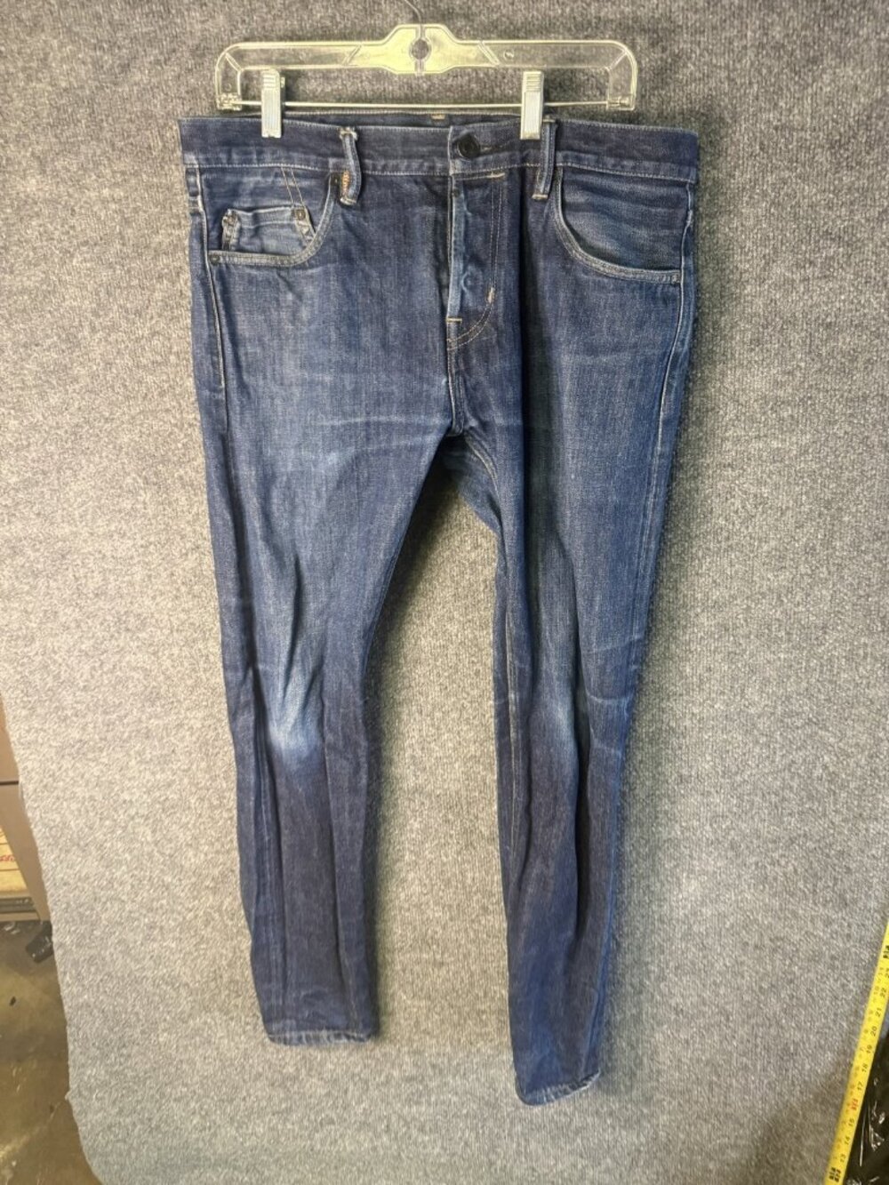 AllSaints Cigarette Jeans Mens 32x32 Blue Slim Fit Button Fly Denim Pants
